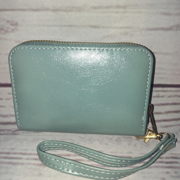 Women's Mint Green Mini Clutch Wallet - Picture 2 of 3